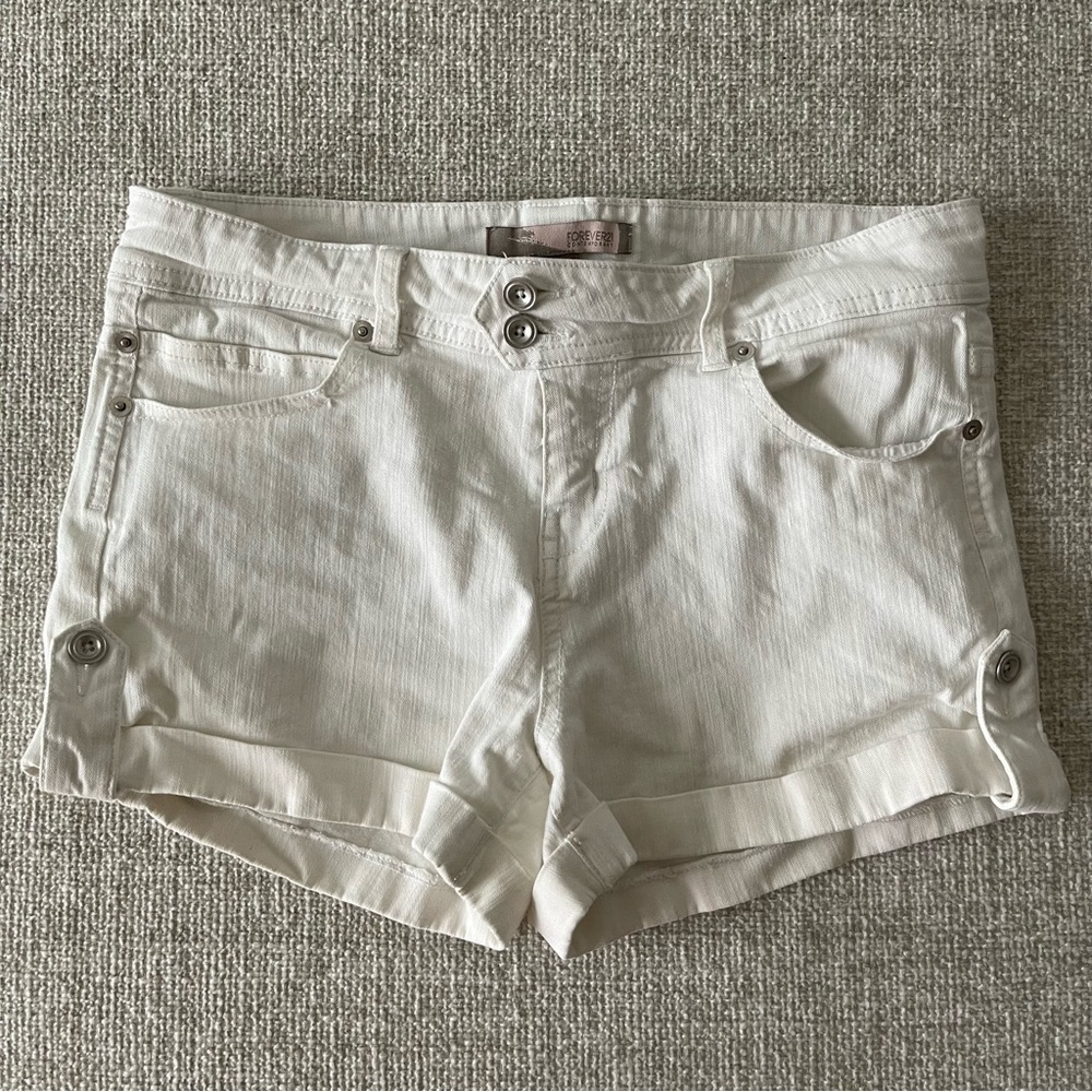 White Jean Shorts